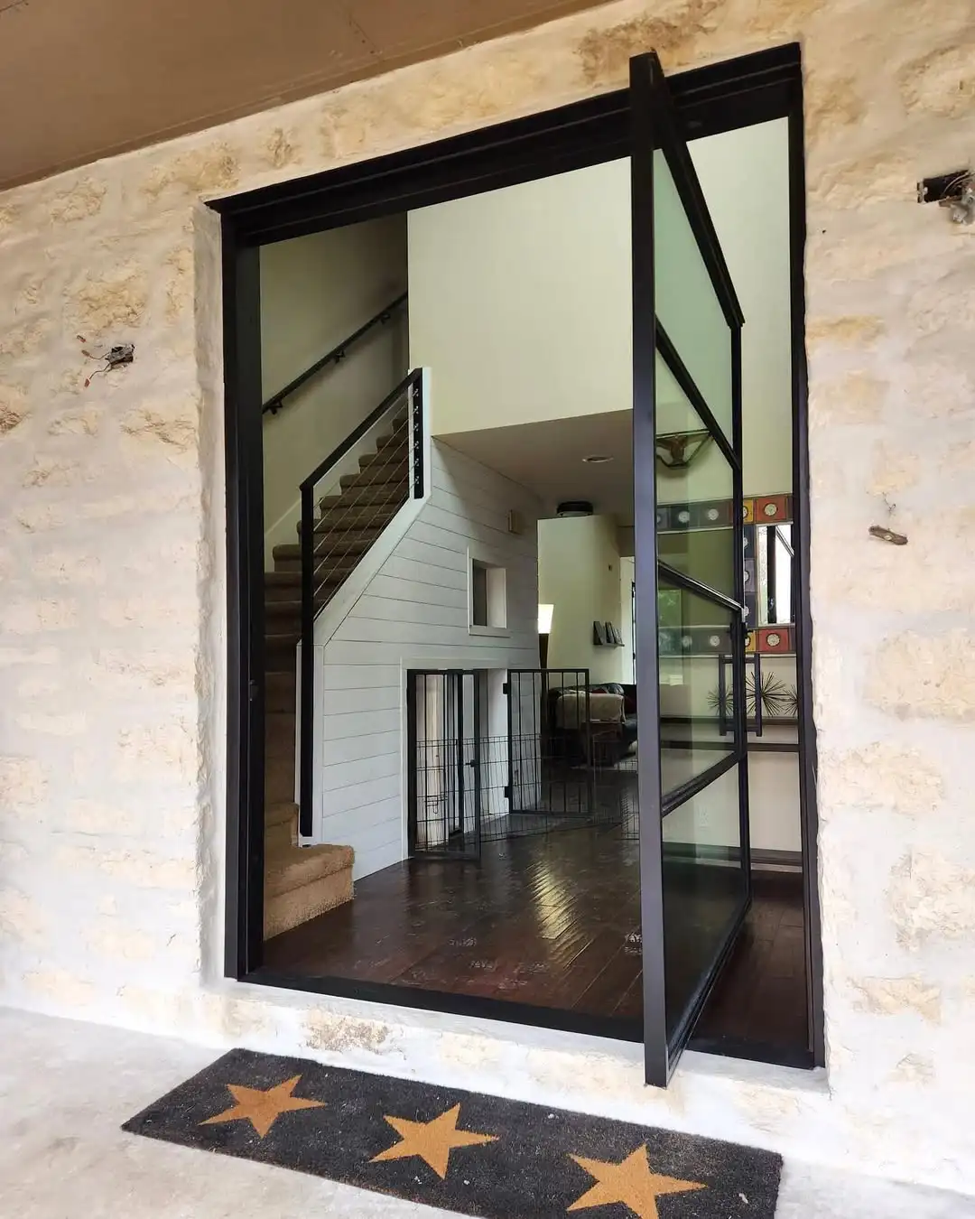 Steel Horizontal Vertical Revolving Door- Pivot Hinge Design, Soundproof & Weatherproof for Enhanced Security and Durability details