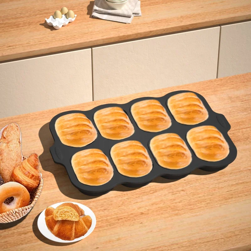 Silicone Loaf Pan Baking Pan for Baking French Baguettes/Hot Dog Buns Nonstick Heat Resistant Silicone Loaf Pan