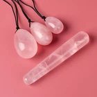 Rose 2021 Amazon Top Wholesaler Best Price Natural High Quality Rose Quartz Jade Yoni Egg Set For Kegel Exercise