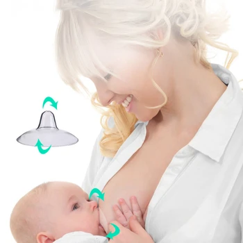AliGan Breast Nipple Shield Silicone Brestfeed for nurse baby 2 pierce pack case size smooth protector mm sliver cover r bra