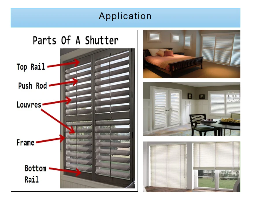 Wood Frame Plantation Shutter Louvers Plantation Shutter For Home