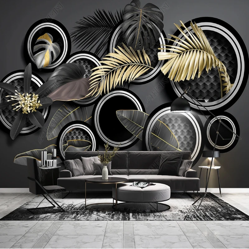 Wallpaper For Bedroom Walls Golden Tropical Plant Leaves 3d Wall Mural  Stereo Light Luxury Background Wallpaper Home Decoration - Buy 3d Design  Wallpaper,3d Wall Mural,3d Wallpaper For Home Decoration Product on  