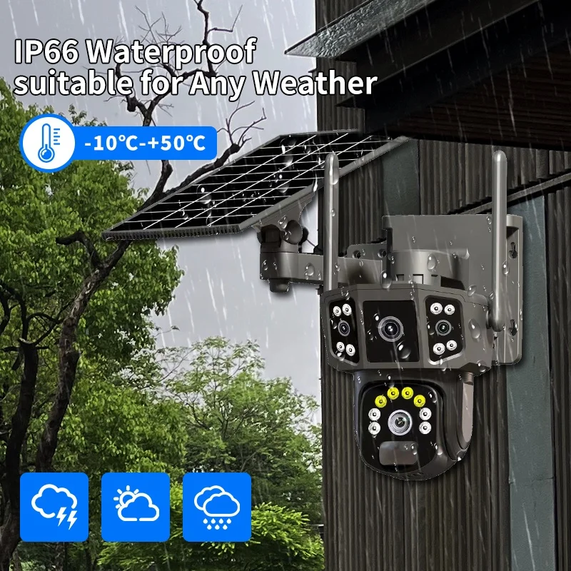 8mp Solar Ptz Camera 4g Low Power Ai Human Motion Tracking Outdoor Waterproof Ip Home Security Camera System Wireless Cctv