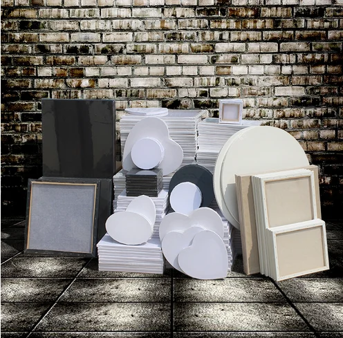 Custom Size 380g Thickness White Color Stretched Canvas with Pine Wood Frame for Oil Acrylic Painting