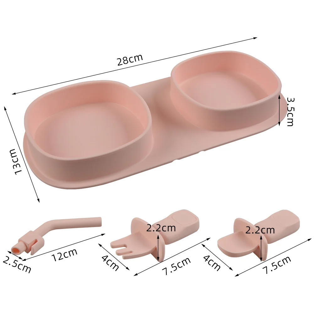 2023 bpa free silicone tableware for babies foldable kids feeding bowls silicone baby solid plate