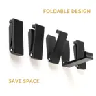 Wall Mounted Hanger Metal Hook Hanger Black Color Aluminum Alloy Clothes Hook Rack Wall Mounted Folding Coat Hanger
