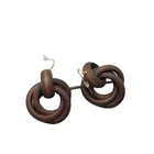 Classic Wood Hoop Earrings Cross Ring Women Wood Hoop Earrings