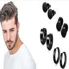Earrings Drop Ship Personality Men And Women Fashion Round Black Earrings For Boys And Girls