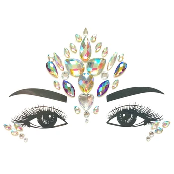 body jewels rave festival rhinestone face jewelry crystal gem stones bindi stickers