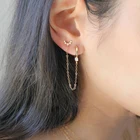 Hoop Chain New Fashion Womens European And American Style 925 Sterling Silver Hoop Chain Earrings