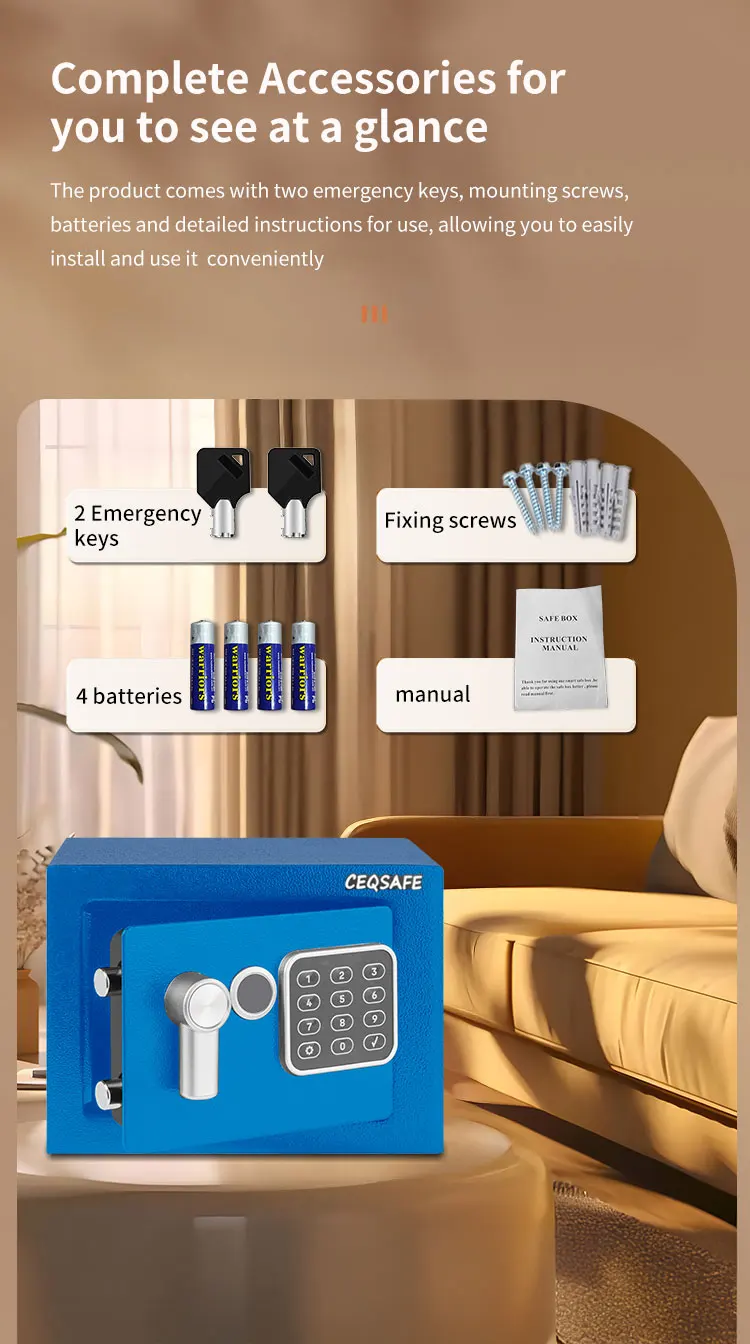 CEQSAFE Mini Digital Safe for Home Use Luxury Electronic Security Money Box manufacture