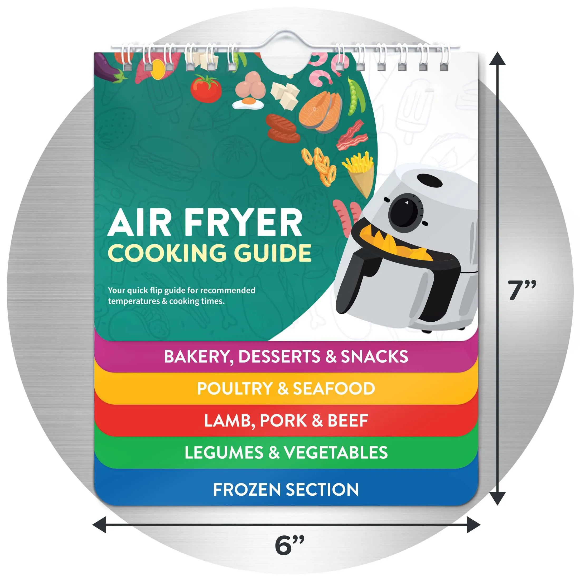 Air Fryer Cheat Sheet Magnets Cooking Guide Booklet Magnetic Cheat Sheet Set Cooking Times Chart Cookbooks Instant Modern