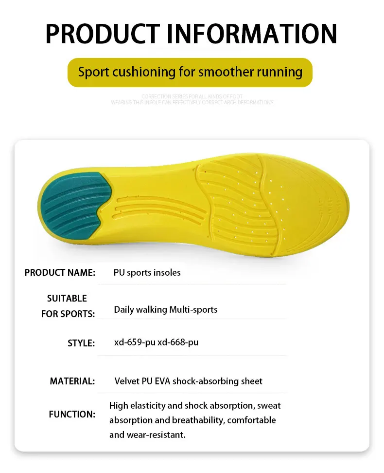 High Elastic Shock-Absorbing Sports Insoles for Men & Women High Elastic Shock-Absorbing Sports Insoles for Men & Women