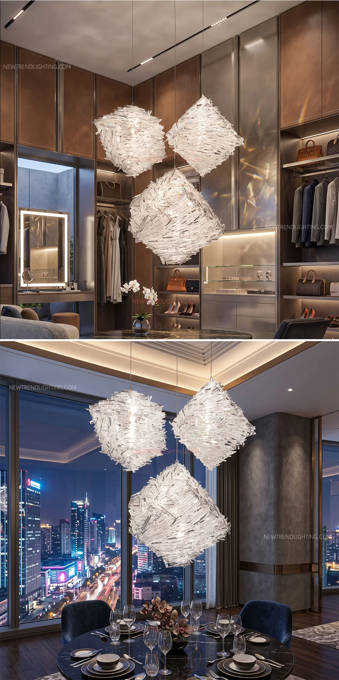 cpl 512 custom cascading crystal chandelier luxury bespoke led staircase lighting manufacturer for high end villas-5