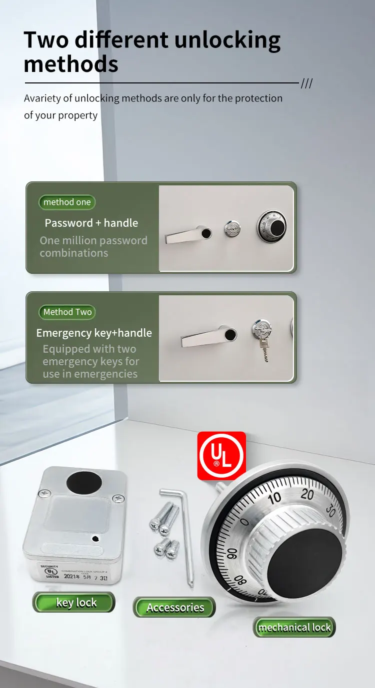 CEQSAFE High Security Metal Digital Mechanical Combination Lock Fireproof Safe Box Electronic Double Lock Doors Vault Safe factory