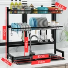 Rack Holder Rack Black Over The Sink Dish Holder Drying Drainer Dryer Stand Sink Metal Dish Rack