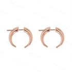 Gold Plated Earrings Gemnel 925 Silver Crescent Moon Gold Plated Horn Jacket Hoop Earrings
