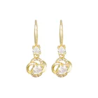 Flower Pendant Most Popular Exquisite Zircon Earring Hollow Out Flower Elegant Pendant Earrings