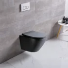 Black Toilets European Wall Hung Wc Matt Color Bathroom China Factory Matte Black Wall Mounted Toilet