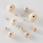 Wooden Beads Wood Beads Factory Direct Supply Birch Ball Engraved Wooden Wood Beads For Jewelry Making