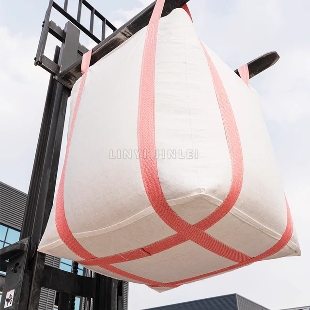 1 Ton FIBC Woven PP Jumbo Big Bulk Bags Breathable for Agriculture Chemicals and Building Materials 2000kg Loading Weight