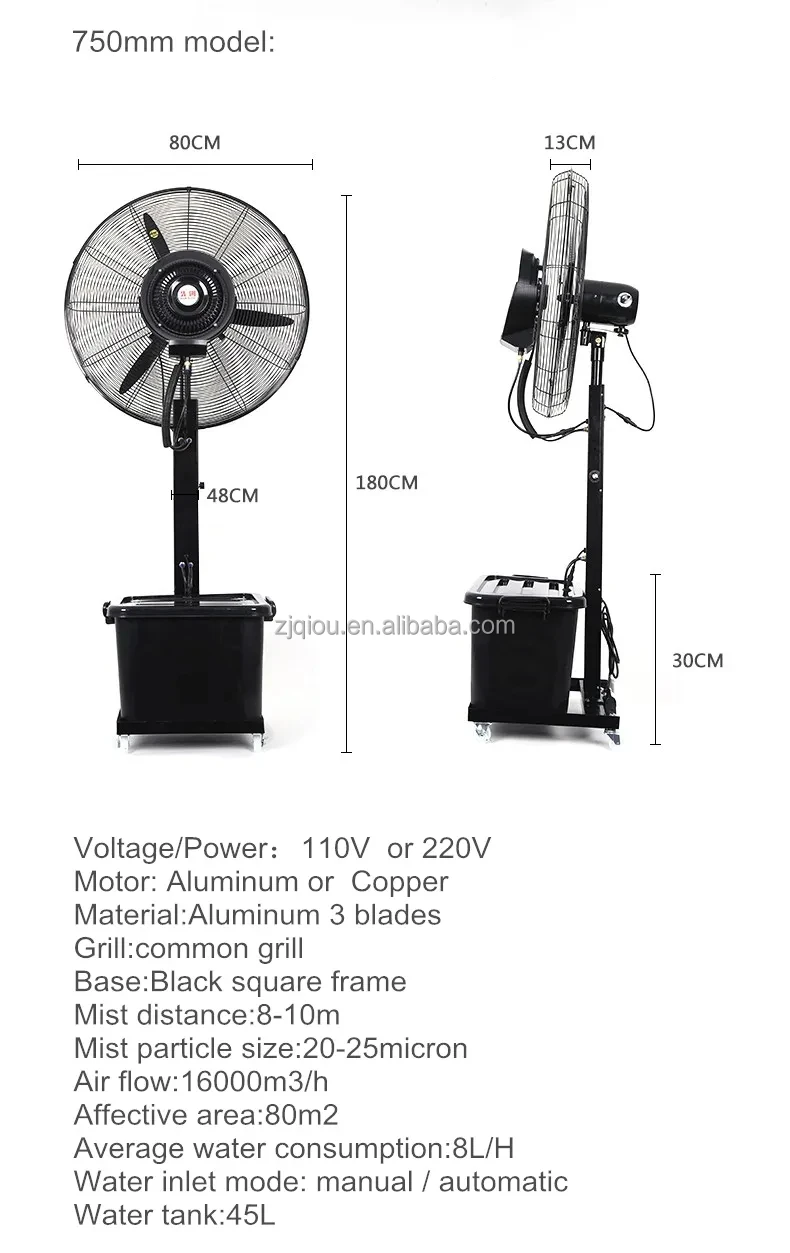 Cooling Water Mist Fan, 110V, Steel - detail 12