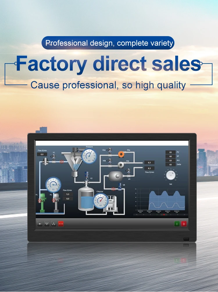 11.6 Inch Widescreen IPS HD LED Backlit Desktop Monitor USB Input with Plastic Case for Industrial Equipment VGA Input
