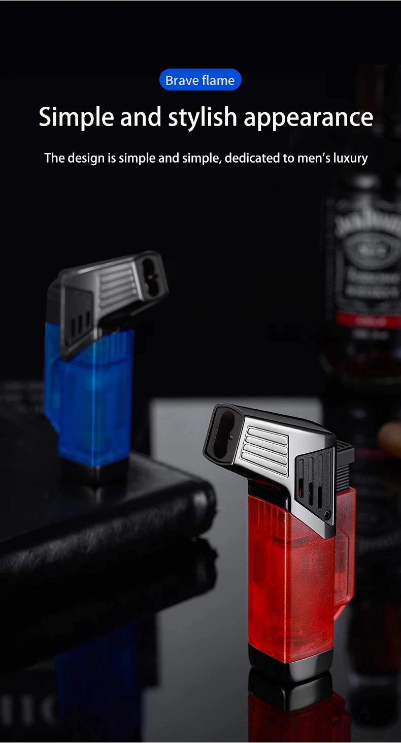 db 602 double blue flame torch lighter windproof multi function refillable gas gun cigar cigarette business gifts gift box-1
