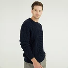 Sweater Sweaters Men Mens Cable Winter Black Wool Blend Crewneck Pullover Knitwear Custom Fleece Sweater For Men