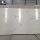 Quartz Calacatta Glossy Artificial Table Top Quartz Stone Slab Similar With Silestone