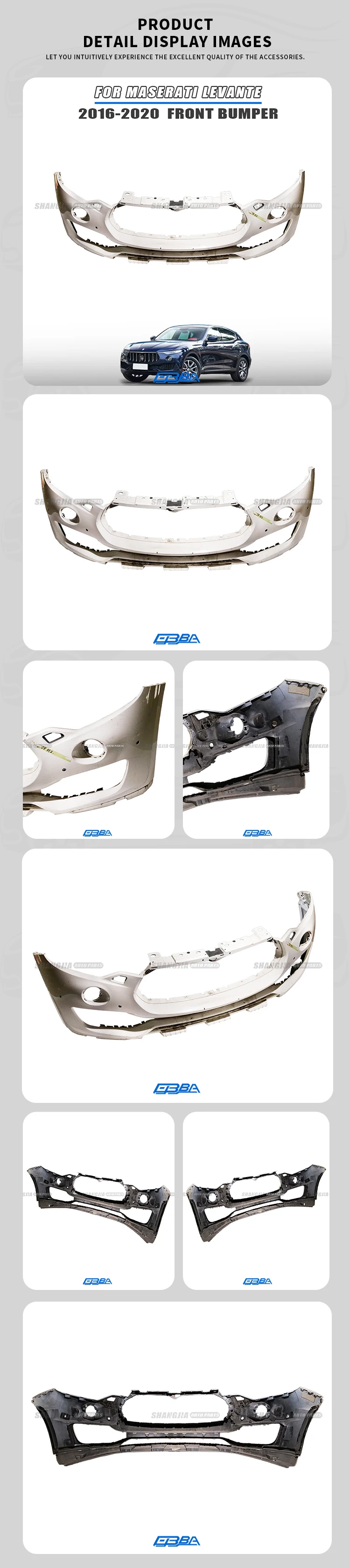 2025 Hot Sale Auto Parts Plastic White Front Bumper For Maserati Levante 2016-2020 670079310 factory