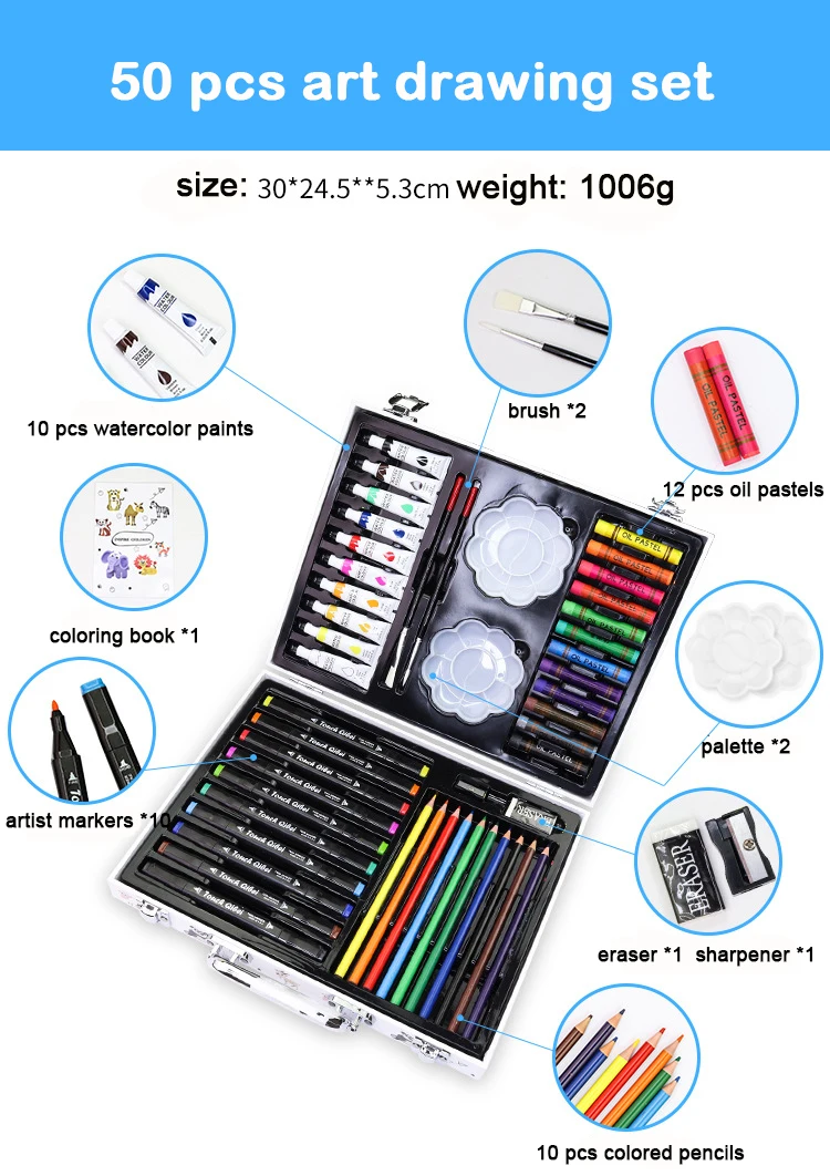 Wholesale Painting Drawing Art Artist Set Kit for Kids Children Boys Girls Student Christmas Birthday Holiday Festival Gift
