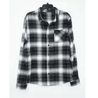 MENS 100%COTTON FLANNEL SHIRT FACE SLIGHT BRUSHED-BLACK