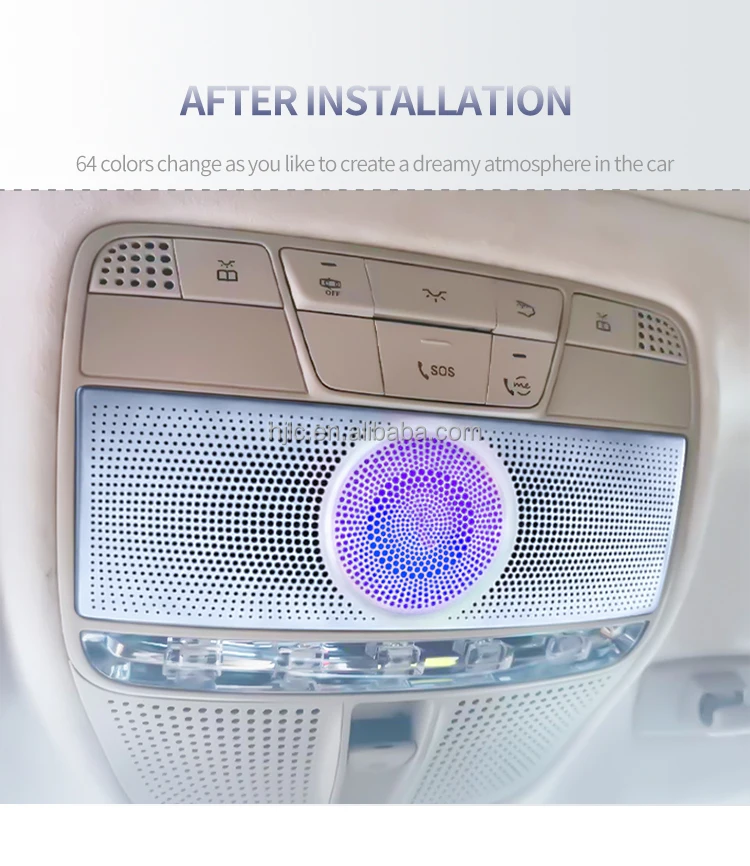 W205 3 Colors 64 Colors Ceiling Reading Light Roof Speaker for Mercedes-Benz C-class W205 GLC X253