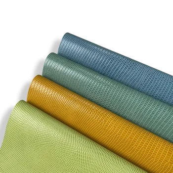 Environmental friendly lizards synthetic PU leather is used for accessories handbags and shoes