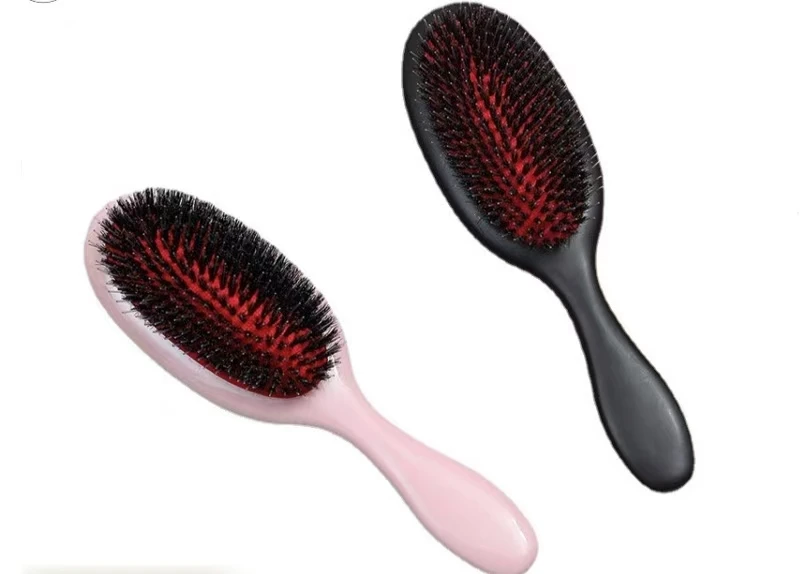 Strong Factory Cross-border Electroplating Red Skin Pig Sideburns Massage Anti Tangling Soft and Smooth Hair Brush factory