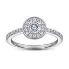 Zircon Ladies Wedding Single Diamond Ring S925 Sterling Silver Set Zircon Ring Wholesale