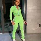 European 2021 Women Jogger Suit Set Solid Color Stitching Fashion Sport Casual Womens Sets With Patchwork