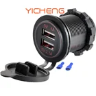 Dual Mobile Phone Car Usb Port 3.1A Car Charger Dual USB Socket 12V USB Charging Port For Bus Boat Marine Mobile Phone