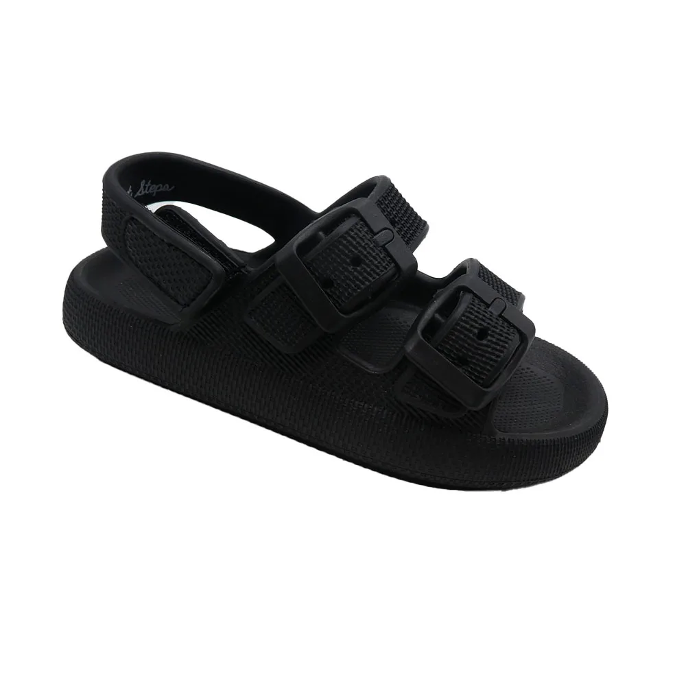Custom Lightweight Soft Slides Eva Adjustable Double Buckle Flat Sandals Kids Open-Toe Outdoor Casual Sandals