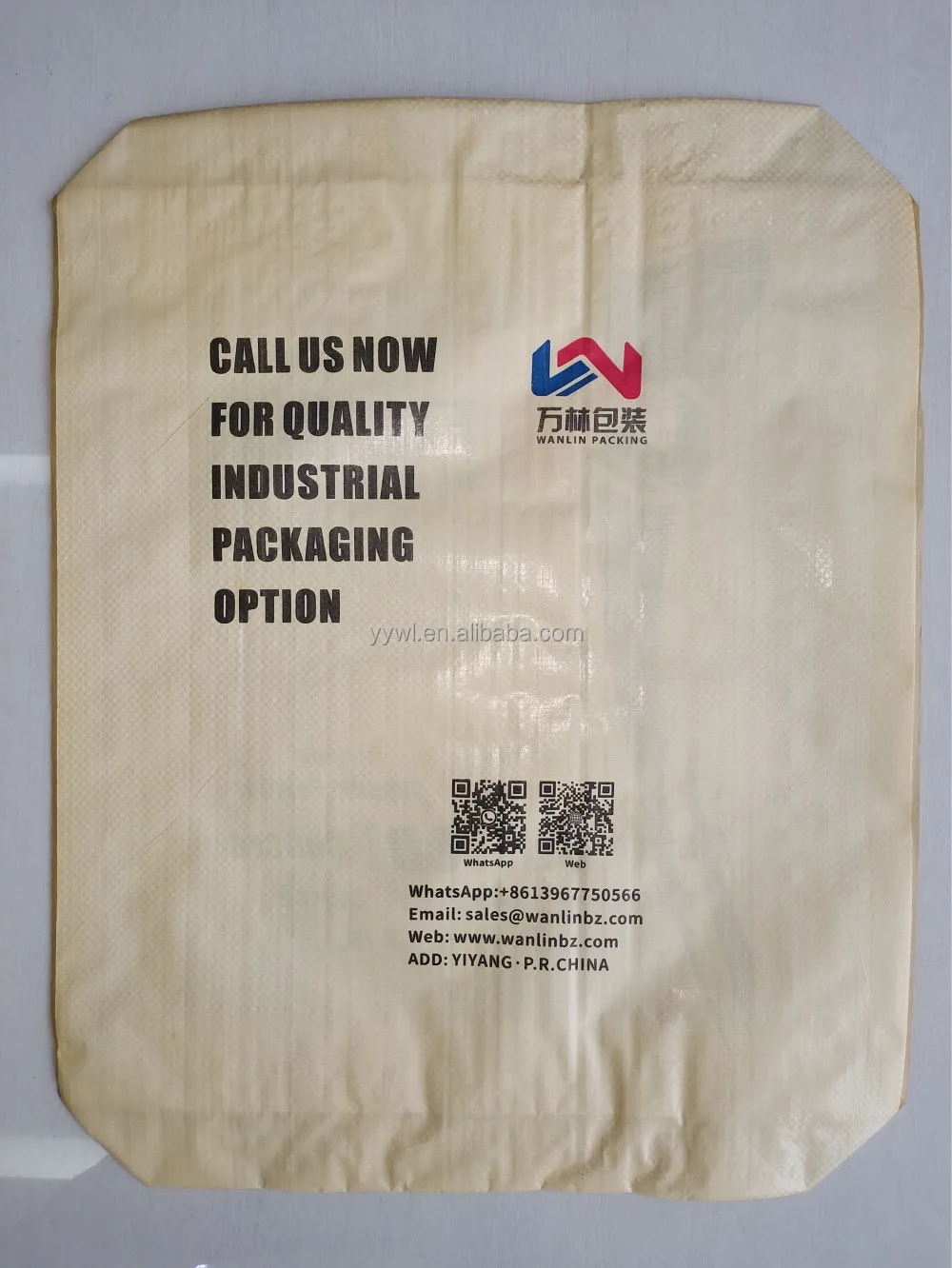 25kg 40kg 50kg Mortar Packaging Bag PP Block Bottom Bag with Self-closing Valve for Cement Mortar Plaster Gypsum Powder