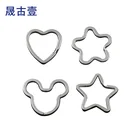 Key Metal Custom Various Heart Star Shaped Irregularity Cartoon Split Key Rings