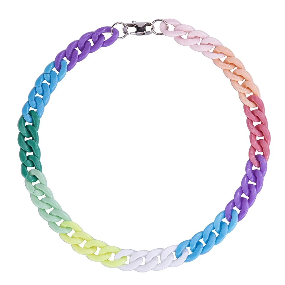 Veromca Acrylic Chain Rainbow Colored 