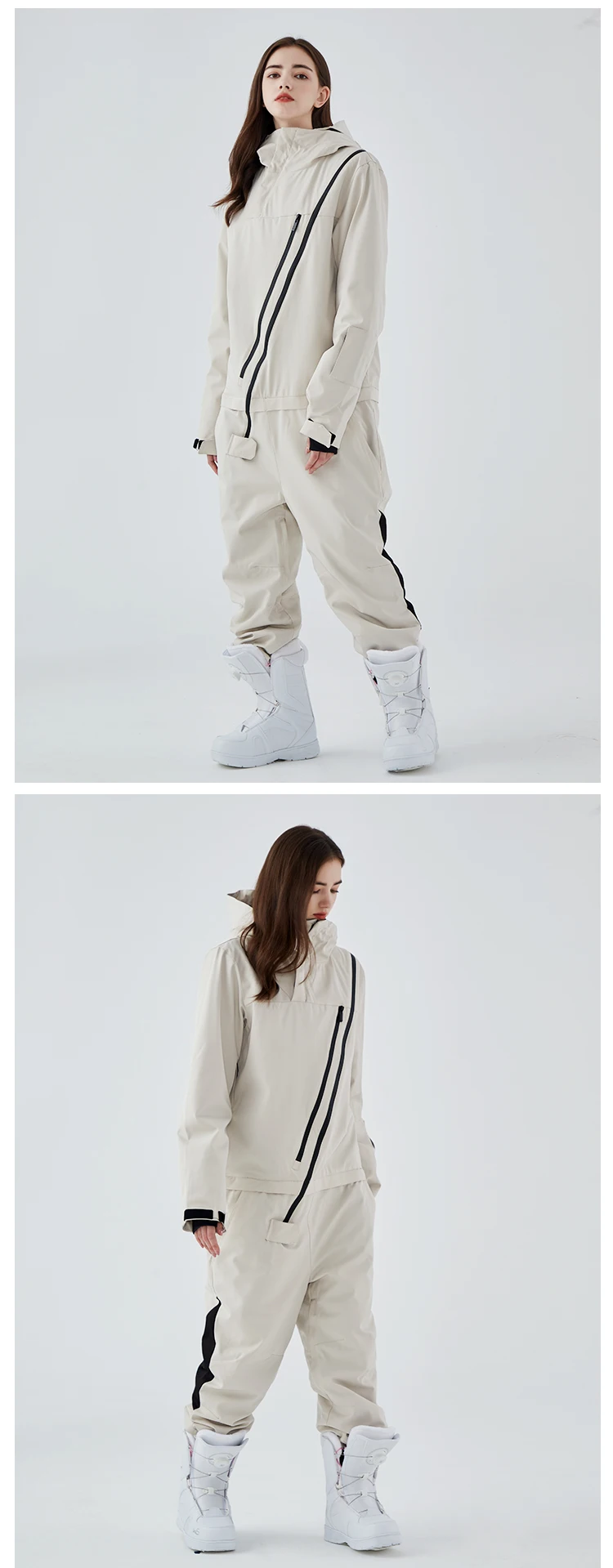 Ski Overalls Women Korea Design Skiing One Piece Set Snowboarding Men