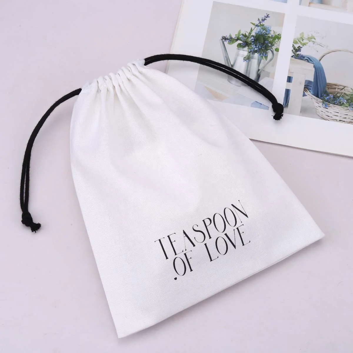 Factory Custom Logo Printing Reusable Shoe Hot Clothing Packaging Cotton Linen Drawstring Bag Promotion Muslin Pouch