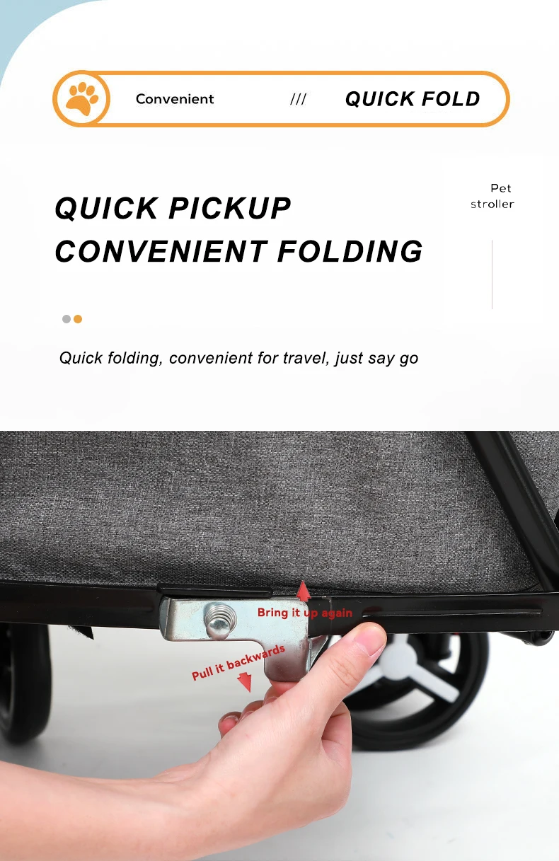 Luxury Low Price Pet Stroller Outdoor 4 Wheels Dog Strollers High Quality Pet Dog Cat Fold Travel Stroller supplier