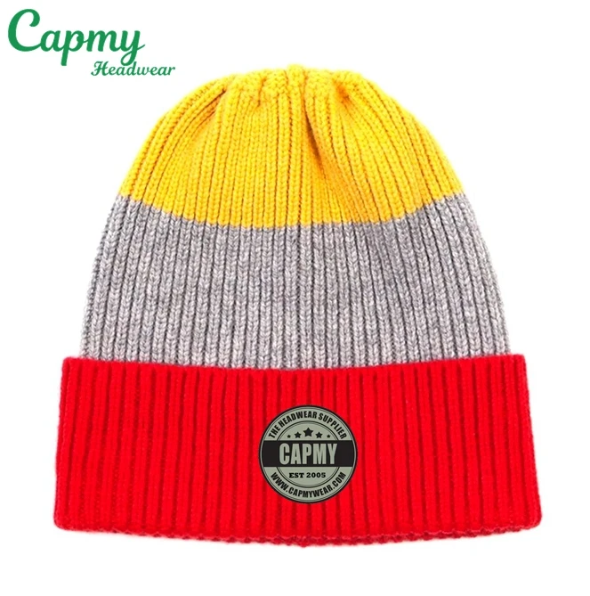 red and yellow beanie