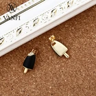 Earrings Earrings VANFI Brass Cute Black Acrylic Earrings Ice Cream Popsicle Stud Earrings