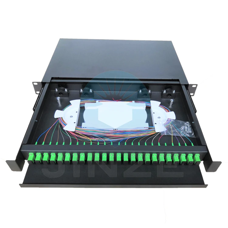 19 Inch 1u 2u Fiber Optic Patch Panel With Slide Type Odf Rack Mounted