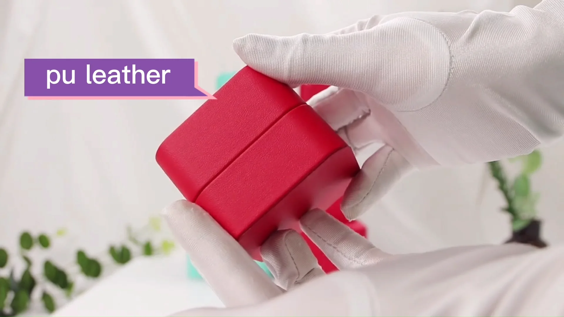 gift blue pink jewelry box pu leather jewellery packaging boxes